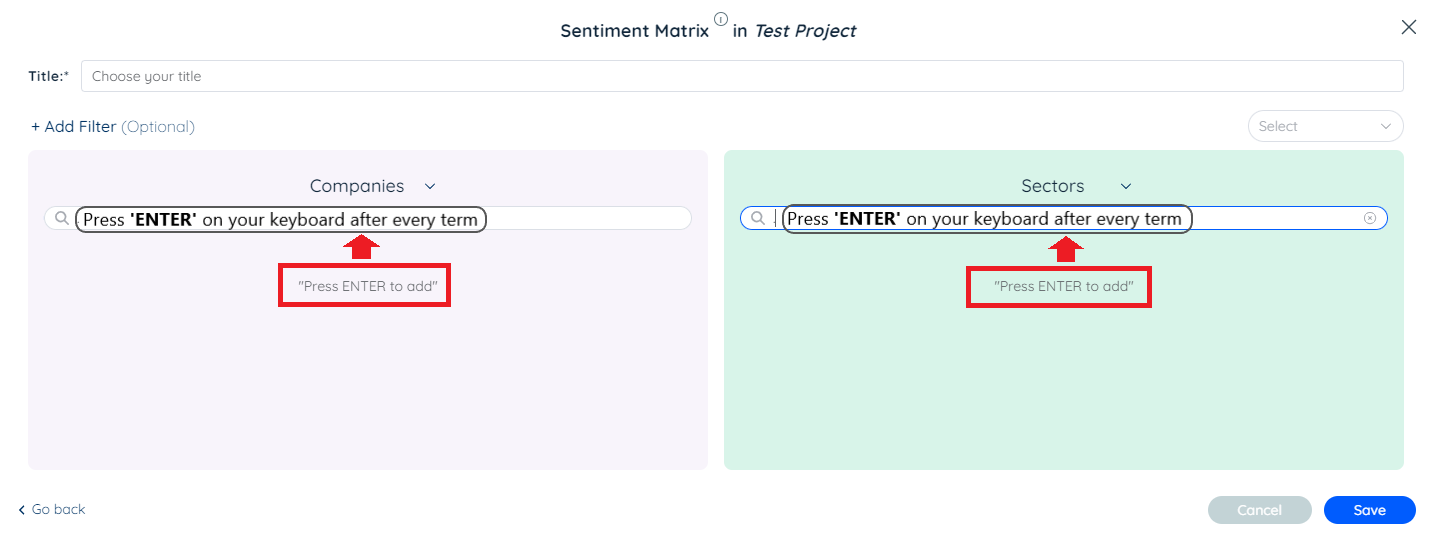 Analytics - Add a Sentiment Matrix (enter)